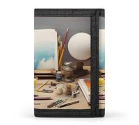 QMNRTK Creative Desk Triple Fold Wallet,Slim Wallet Personalized Engraved Rfid Blocking Wallet for Men And Women, style, One Size
