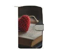 QMNRTK Crocheted Heart Credit Card Wallet Rfid Blocking Slim Bifold Genuine Leather Minimalist Front Pocket Wallets Keychain Wallet for Men And Women, style, 19.7x11x3.5cm