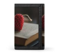 QMNRTK Crocheted Heart Triple Fold Wallet,Slim Wallet Personalized Engraved Rfid Blocking Wallet for Men And Women, style, One Size