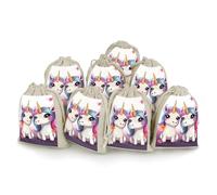QMNRTK Cute 2 Ponies 8 PCS Muslin Bags with Drawstring Sachet Bags Empty Small Cotton Drawstring Bag Muslin Reusable & Washable Cotton Bag for Herb Spice Candy Soap Jewelry Wedding Gift Pouches