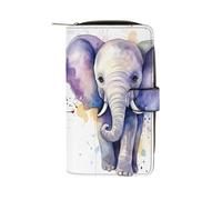QMNRTK Cute Baby Elephant Watercolor Credit Card Wallet Rfid Blocking Slim Bifold Genuine Leather Minimalist Front Pocket Wallets Keychain Wallet for Men And Women, style, 19.7x11x3.5cm
