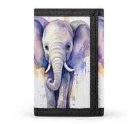 QMNRTK Cute Baby Elephant Watercolor Triple Fold Wallet,Slim Wallet Personalized Engraved Rfid Blocking Wallet for Men And Women, style, One Size