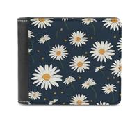 QMNRTK Cute Daisy Flowers Leather Wallet Bifold Wallet for Men Women Rfid Blocking Bifold, Extra Capacity Ultra Strong Stitching Slim Billfold with 8 Card Slots, style, One size, Style, One size