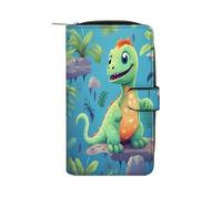 QMNRTK Cute Dinosaures Credit Card Wallet Rfid Blocking Slim Bifold Genuine Leather Minimalist Front Pocket Wallets Keychain Wallet for Men And Women, style, 19.7x11x3.5cm
