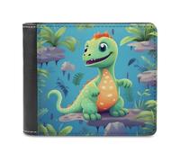 QMNRTK Cute Dinosaures Leather Wallet Bifold Wallet for Men Women Rfid Blocking Bifold, Extra Capacity Ultra Strong Stitching Slim Billfold with 8 Card Slots, style, One Size