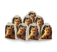 QMNRTK Cute Fox 8 PCS Muslin Bags with Drawstring Sachet Bags Empty Small Cotton Drawstring Bag Muslin Reusable & Washable Cotton Bag for Herb Spice Candy Soap Jewelry Wedding Gift Pouches