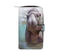 QMNRTK Cute Hippo Credit Card Wallet Rfid Blocking Slim Bifold Genuine Leather Minimalist Front Pocket Wallets Keychain Wallet for Men And Women, style, 19.7x11x3.5cm