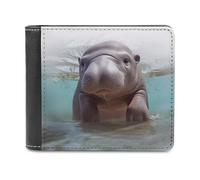 QMNRTK Cute Hippo Leather Wallet Bifold Wallet for Men Women Rfid Blocking Bifold, Extra Capacity Ultra Strong Stitching Slim Billfold with 8 Card Slots, style, One Size