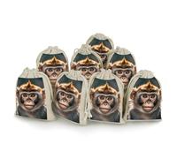 QMNRTK Cute Monkey 8 PCS Muslin Bags with Drawstring Sachet Bags Empty Small Cotton Drawstring Bag Muslin Reusable & Washable Cotton Bag for Herb Spice Candy Soap Jewelry Wedding Gift Pouches