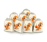 QMNRTK Cute Orange Pony 8 PCS Muslin Bags with Drawstring Sachet Bags Empty Small Cotton Drawstring Bag Muslin Reusable & Washable Cotton Bag for Herb Spice Candy Soap Jewelry Wedding Gift Pouches