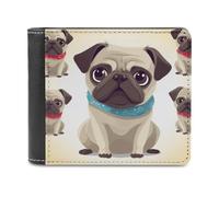 QMNRTK Cute Pug Leather Wallet Bifold Wallet for Men Women Rfid Blocking Bifold, Extra Capacity Ultra Strong Stitching Slim Billfold with 8 Card Slots, style, One Size