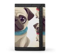 QMNRTK Cute Pug Triple Fold Wallet,Slim Wallet Personalized Engraved Rfid Blocking Wallet for Men And Women, style, One Size