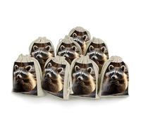 QMNRTK Cute Raccoon 8 PCS Muslin Bags with Drawstring Sachet Bags Empty Small Cotton Drawstring Bag Muslin Reusable & Washable Cotton Bag for Herb Spice Candy Soap Jewelry Wedding Gift Pouches