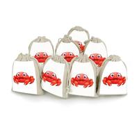 QMNRTK Cute Red Crab 8 PCS Muslin Bags with Drawstring Sachet Bags Empty Small Cotton Drawstring Bag Muslin Reusable & Washable Cotton Bag for Herb Spice Candy Soap Jewelry Wedding Gift Pouches