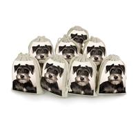 QMNRTK Cute Schnauzer 8 PCS Muslin Bags with Drawstring Sachet Bags Empty Small Cotton Drawstring Bag Muslin Reusable & Washable Cotton Bag for Herb Spice Candy Soap Jewelry Wedding Gift Pouches
