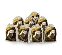 QMNRTK Cute Weasel 8 PCS Muslin Bags with Drawstring Sachet Bags Empty Small Cotton Drawstring Bag Muslin Reusable & Washable Cotton Bag for Herb Spice Candy Soap Jewelry Wedding Gift Pouches