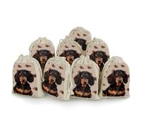 QMNRTK Dachshund Dog 8 PCS Muslin Bags with Drawstring Sachet Bags Empty Small Cotton Drawstring Bag Muslin Reusable & Washable Cotton Bag for Herb Spice Candy Soap Jewelry Wedding Gift Pouches