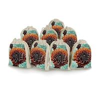 QMNRTK Dahlia Flower 8 PCS Muslin Bags with Drawstring Sachet Bags Empty Small Cotton Drawstring Bag Muslin Reusable & Washable Cotton Bag for Herb Spice Candy Soap Jewelry Wedding Gift Pouches