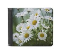QMNRTK Daisies Flower Leather Wallet Bifold Wallet for Men Women Rfid Blocking Bifold, Extra Capacity Ultra Strong Stitching Slim Billfold with 8 Card Slots, style, One Size