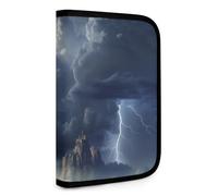 QMNRTK Dark Cloud Multifunctional Compact Wallet Id Stronghold Waltlet Credit Card Holder Wallet Zipper Leather Case Purse Rfid Blocking Bifold Wallet for Men Women, style, One Size