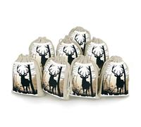 QMNRTK Deer Silhouette 8 PCS Muslin Bags with Drawstring Sachet Bags Empty Small Cotton Drawstring Bag Muslin Reusable & Washable Cotton Bag for Herb Spice Candy Soap Jewelry Wedding Gift Pouches