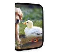 QMNRTK Dog And A Duck Multifunctional Compact Wallet Id Stronghold Waltlet Credit Card Holder Wallet Zipper Leather Case Purse Rfid Blocking Bifold Wallet for Men Women, style, One Size