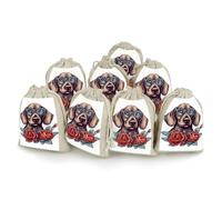 QMNRTK Dog Wearing Glasses 8 PCS Muslin Bags with Drawstring Sachet Bags Empty Small Cotton Drawstring Bag Muslin Reusable & Washable Cotton Bag for Herb Spice Candy Soap Jewelry Wedding Gift Pouches