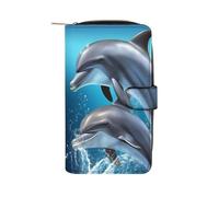 QMNRTK Dolphin Lovers Credit Card Wallet Rfid Blocking Slim Bifold Genuine Leather Minimalist Front Pocket Wallets Keychain Wallet for Men And Women, style, 19.7x11x3.5cm