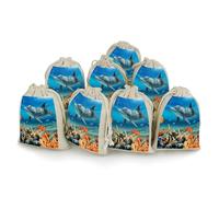 QMNRTK Dolphins Blue 8 PCS Muslin Bags with Drawstring Sachet Bags Empty Small Cotton Drawstring Bag Muslin Reusable & Washable Cotton Bag for Herb Spice Candy Soap Jewelry Wedding Gift Pouches