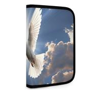 QMNRTK Dove Multifunctional Compact Wallet Id Stronghold Waltlet Credit Card Holder Wallet Zipper Leather Case Purse Rfid Blocking Bifold Wallet for Men Women, style, One Size