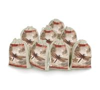 QMNRTK Dragonfly Animal 8 PCS Muslin Bags with Drawstring Sachet Bags Empty Small Cotton Drawstring Bag Muslin Reusable & Washable Cotton Bag for Herb Spice Candy Soap Jewelry Wedding Gift Pouches