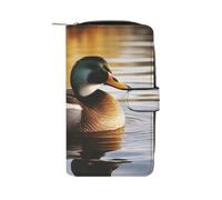 QMNRTK Duck by The Lake Credit Card Wallet Rfid Blocking Slim Bifold Genuine Leather Minimalist Front Pocket Wallets Keychain Wallet for Men And Women, style, 19.7x11x3.5cm