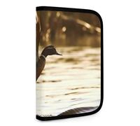 QMNRTK Duck Fly Upon River Multifunctional Compact Wallet Id Stronghold Waltlet Credit Card Holder Wallet Zipper Leather Case Purse Rfid Blocking Bifold Wallet for Men Women, style, One Size