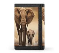 QMNRTK Elephant And Baby Elephant Triple Fold Wallet,Slim Wallet Personalized Engraved Rfid Blocking Wallet for Men And Women, style, One Size