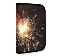 QMNRTK Explosion Firework Multifunctional Compact Wallet Id Stronghold Waltlet Credit Card Holder Wallet Zipper Leather Case Purse Rfid Blocking Bifold Wallet for Men Women, style, One Size
