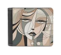 QMNRTK Face Shape Leather Wallet Bifold Wallet for Men Women Rfid Blocking Bifold, Extra Capacity Ultra Strong Stitching Slim Billfold with 8 Card Slots, style, One Size