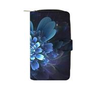 QMNRTK Fantasy Blue Flower Credit Card Wallet Rfid Blocking Slim Bifold Genuine Leather Minimalist Front Pocket Wallets Keychain Wallet for Men And Women, style, 19.7x11x3.5cm