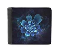 QMNRTK Fantasy Blue Flower Leather Wallet Bifold Wallet for Men Women Rfid Blocking Bifold, Extra Capacity Ultra Strong Stitching Slim Billfold with 8 Card Slots, style, One Size