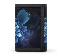 QMNRTK Fantasy Blue Flower Triple Fold Wallet,Slim Wallet Personalized Engraved Rfid Blocking Wallet for Men And Women, style, One Size