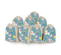 QMNRTK Farm Animal Pattern 8 PCS Muslin Bags with Drawstring Sachet Bags Empty Small Cotton Drawstring Bag Muslin Reusable & Washable Cotton Bag for Herb Spice Candy Soap Jewelry Wedding Gift Pouches