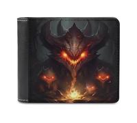 QMNRTK Fire Monsters Leather Wallet Bifold Wallet for Men Women Rfid Blocking Bifold, Extra Capacity Ultra Strong Stitching Slim Billfold with 8 Card Slots, style, One Size
