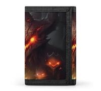 QMNRTK Fire Monsters Triple Fold Wallet,Slim Wallet Personalized Engraved Rfid Blocking Wallet for Men And Women, style, One Size