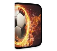 QMNRTK Fire Soccer Ball Multifunctional Compact Wallet Id Stronghold Waltlet Credit Card Holder Wallet Zipper Leather Case Purse Rfid Blocking Bifold Wallet for Men Women, style, One Size