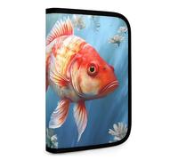 QMNRTK Fish Multifunctional Compact Wallet Id Stronghold Waltlet Credit Card Holder Wallet Zipper Leather Case Purse Rfid Blocking Bifold Wallet for Men Women, style, One Size