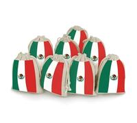QMNRTK Flag Of Mexico 8 PCS Muslin Bags with Drawstring Sachet Bags Empty Small Cotton Drawstring Bag Muslin Reusable & Washable Cotton Bag for Herb Spice Candy Soap Jewelry Wedding Gift Pouches
