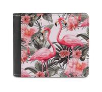 QMNRTK Flamingo Floral Printed Leather Wallet Bifold Wallet for Men Women Rfid Blocking Bifold, Extra Capacity Ultra Strong Stitching Slim Billfold with 8 Card Slots, style, One Size