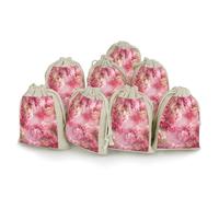 QMNRTK Floral Flowers 8 PCS Muslin Bags with Drawstring Sachet Bags Empty Small Cotton Drawstring Bag Muslin Reusable & Washable Cotton Bag for Herb Spice Candy Soap Jewelry Wedding Gift Pouches