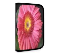 QMNRTK Flower Gerbera Multifunctional Compact Wallet Id Stronghold Waltlet Credit Card Holder Wallet Zipper Leather Case Purse Rfid Blocking Bifold Wallet for Men Women, style, One Size
