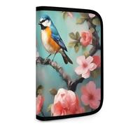 QMNRTK Flowers Birds And Butterfly Multifunctional Compact Wallet Id Stronghold Waltlet Credit Card Holder Wallet Zipper Leather Case Purse Rfid Blocking Bifold Wallet for Men Women, style, One Size