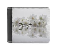 QMNRTK Flowers on Water Leather Wallet Bifold Wallet for Men Women Rfid Blocking Bifold, Extra Capacity Ultra Strong Stitching Slim Billfold with 8 Card Slots, style, One Size